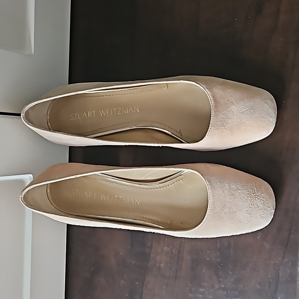 Stuart Weitzman Marymid cream suede shoes